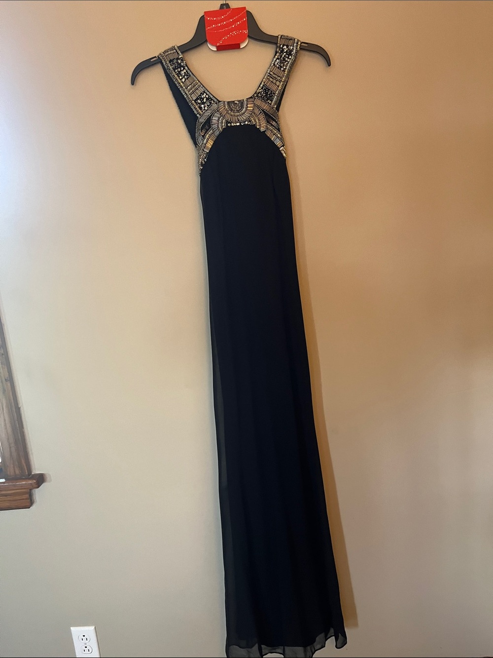 Beaded Black Evening Gown Dress